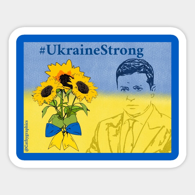 Ukraine Strong Sticker by CathyGraphics